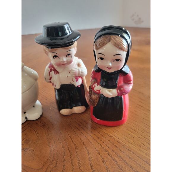 Vintage Salt Pepper SP Shaker Chef & Amish Couple Ceramic Novelty Figures *Flaws - Picture 6 of 16